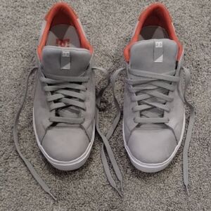 Size 12 DC Gray and Red Low-Top Sneakers Suede